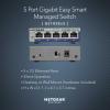 imageNETGEAR 5Port Gigabit Ethernet Easy Smart Managed Switch GS105Ev2  Managed Desktop or Wall Mount and Limited Lifetime ProtectionPlus