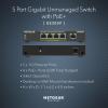 imageNETGEAR 5Port Gigabit Ethernet Unmanaged PoE Switch GS305P v2  with 4 x PoE  63W Desktop or Wall Mount