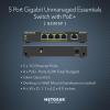 imageNETGEAR 5Port PoE Gigabit Ethernet Unmanaged Essentials Switch GS305P  with 4 x PoE  63W Desktop or Wall Mount