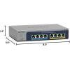 imageNETGEAR 8Port Ultra60 PoE MultiGigabit Ethernet Easy Smart Managed Switch MS108EUP  Managed with 4 x PoE and 4 x PoE  230W Desktop or Wall Mount and Limited Lifetime Protection16x83x55