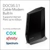 imageNETGEAR Nighthawk Cable Modem and WiFi 6 Router Combo CAX80  Compatible with All Major Cable Providers incl Xfinity Spectrum Cox  Cable Plans up to 6Gbps  AX6000 WiFi 6 Speed  DOCSIS 3185L x 43W x 104H