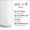 imageNETGEAR Orbi 370 Series DualBand WiFi 7 Mesh Network System for Home RBE372  Wireless Router  1 Extender Security Features 5 Gbps Covers 4000 sqft 70 Devices 25GB Internet Port BE5000WiFi 7  3Pack
