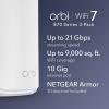 imageNETGEAR Orbi 870 Series TriBand WiFi 7 Mesh System RBE873  Router  2 Satellite Extenders Security Features Up to 21 Gbps Covers Up to 9000 Sq Ft 150 Devices 10 Gig Internet Port BE21000WiFi 7