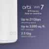 imageNETGEAR Orbi 870 Series TriBand WiFi 7 Mesh System RBE873  Router  2 Satellite Extenders Security Features Up to 21 Gbps Covers Up to 9000 Sq Ft 150 Devices 10 Gig Internet Port BE21000WiFi 7