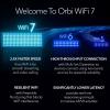 imageNETGEAR Orbi 970 Series QuadBand WiFi 7 Mesh Network System RBE973S Router  2 Satellite Extenders Security Features Up to 27Gbps Covers Up to 10000 sq ft 200 Devices 10 Gig Internet PortWiFi 7