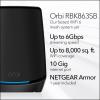 imageNETGEAR Orbi TriBand WiFi 6 Mesh System RBK863SB  Router  2 Satellite Extenders  Security Features  Covers up to 8000 sq ft 100 Devices  10 Gig Internet Port  AX6000 up to 6Gbps  Black