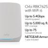 imageNETGEAR Orbi Whole Home TriBand Mesh WiFi 6 Addon Satellite RBS760  Works with Your Orbi WiFi 6 System  Security Features  Adds Coverage up to 2500 sq ft  AX5400 up to 54 GbpsAX5400