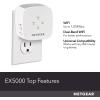imageNETGEAR WiFi Mesh Range Extender EX5000  Covers up to 1000 sqft and 15 Devices with AC1200 Dual Band Wireless Signal Booster ampamp Repeater up to 1200 Mbps Speed  Compact Wall Plug DesignWiFi 5  12Gbps