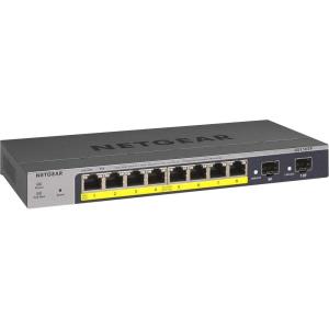 imageNETGEAR 10Port PoE Gigabit Ethernet Smart Switch GS110TP  Managed with 8 x PoE  55W 2 x 1G SFP Optional Insight Cloud Management Desktop or Wall Mount and Limited Lifetime Protection8 Port with PoE