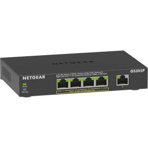 imageNETGEAR 5Port Gigabit Ethernet Unmanaged PoE Switch GS305P v2  with 4 x PoE  63W Desktop or Wall Mount
