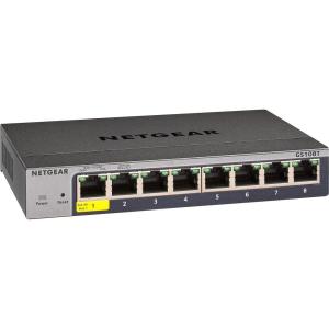 imageNETGEAR 8Port Gigabit Ethernet Smart Switch GS108T  Managed with 1 x PD Port Optional Insight Cloud Management Desktop or Wall Mount Silent Operation and Limited Lifetime ProtectionVersion 3