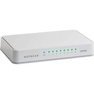 imageNETGEAR 8Port Gigabit Ethernet Unmanaged Switch GS208  Desktop Ethernet Splitter Silent Operation PlugandPlay