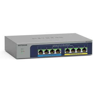imageNETGEAR 8Port Ultra60 PoE MultiGigabit Ethernet Unmanaged Network Switch MS108UP  with 4 x PoE and 4 x PoE  230W Desktop or Wall Mount and Limited Lifetime Protection