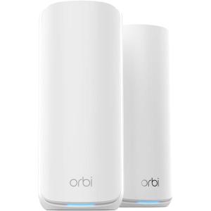 imageNETGEAR Orbi 870 Series TriBand WiFi 7 Mesh System RBE873  Router  2 Satellite Extenders Security Features Up to 21 Gbps Covers Up to 9000 Sq Ft 150 Devices 10 Gig Internet Port BE21000WiFi 7