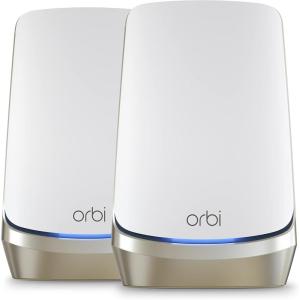 imageNETGEAR Orbi 870 Series TriBand WiFi 7 Mesh System RBE873  Router  2 Satellite Extenders Security Features Up to 21 Gbps Covers Up to 9000 Sq Ft 150 Devices 10 Gig Internet Port BE21000WiFi 6E