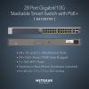 imageNETGEAR 28Port PoE Gigabit10G Stackable Smart Switch GS728TXP  Managed with 24 x PoE  195W 2 x 10G Copper and 2 x 10G SFP Desktop or Rackmount and Limited Lifetime Protection