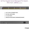 imageNETGEAR 52Port Gigabit Ethernet Smart Managed Pro PoE Switch GS752TP  with 48 x PoE  380W 4 x 1G SFP DesktopRackmount and ProSAFE Lifetime Protection Renewed