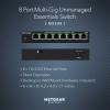 imageNETGEAR 8Port 25GB Switch  MultiGigabit Ethernet Unmanaged Essentials Network Switch MS308  8 x 1G25G  Desktop or Wall Mount  Limited 3 Year Protection