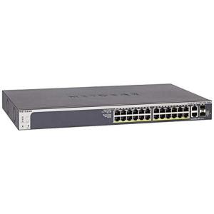 imageNETGEAR 28Port PoE Gigabit10G Stackable Smart Switch GS728TXP  Managed with 24 x PoE  195W 2 x 10G Copper and 2 x 10G SFP Desktop or Rackmount and Limited Lifetime Protection