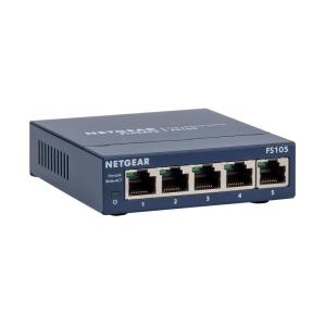 imageNETGEAR 5Port Fast Ethernet 10100 Unmanaged Switch FS105 Desktop and ProSAFE Lifetime Protection Blue5 Port
