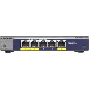 imageNetgear GS105PE100NAS 5PORT PROSAFE PLUS GIGABIT SWITCH POWERED BY POE AND CAN ALSO PROVIDE POE POWER
