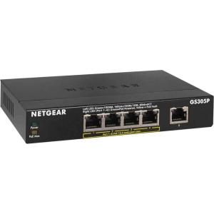 imageNetgear GS305P100NAS 5Port Gigabit Ethernet Unmanaged Switch Desktop 555W 4xPoE Sturdy Metal Fanless PlugandPlay5 port  4xPoE 55W