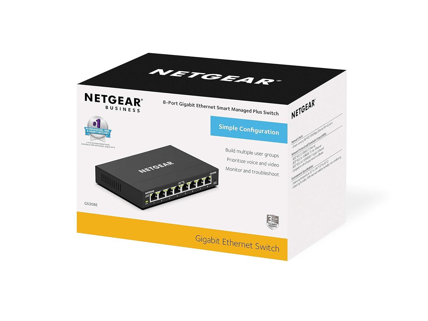 imageNETGEAR ProSafe Plus JGS524Ev2  Switch  Nicht verwaltet8 Port with Enhanced Features