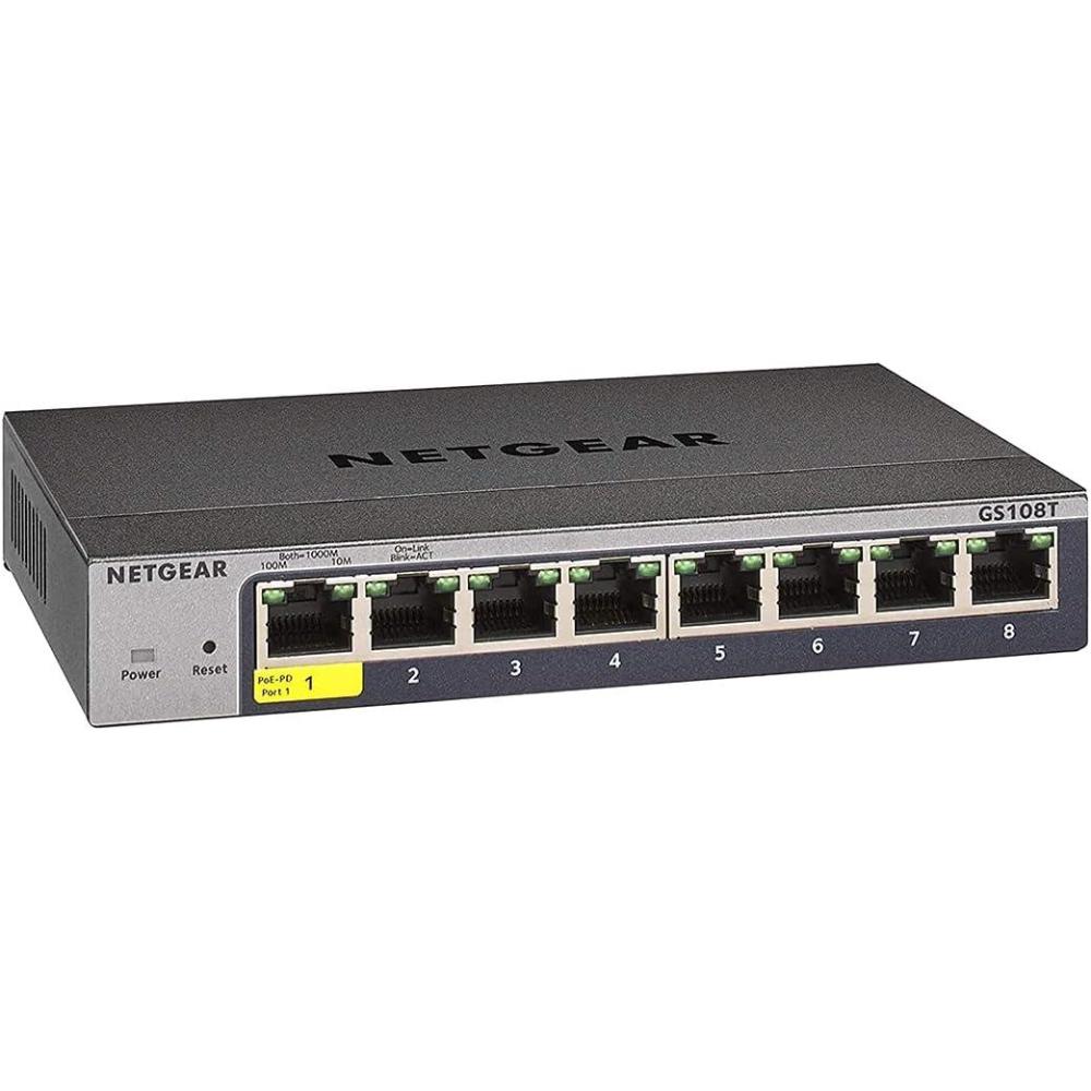 imageNETGEAR GS108Tv2 8Port Gigabit Ethernet Smart Managed Pro Switch POEPD Port Renewed8 port  V3