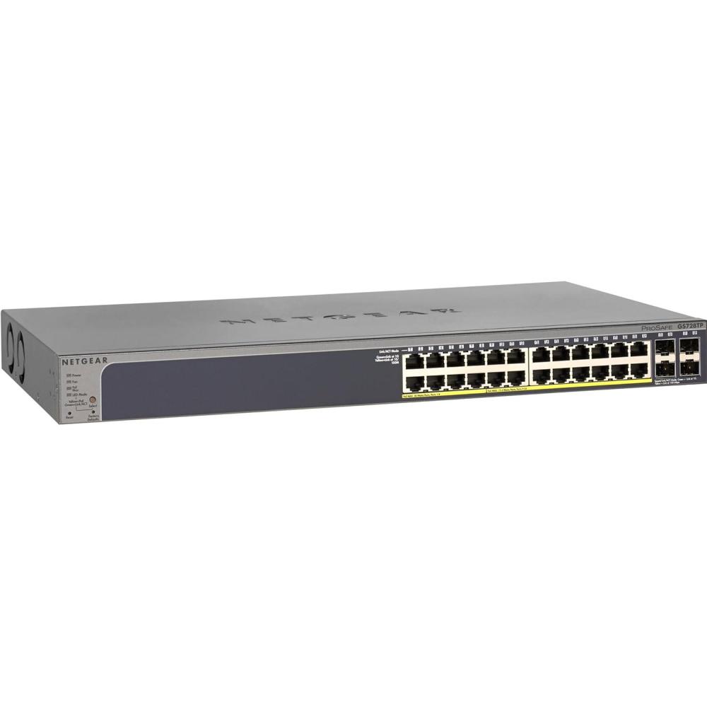 imageNETGEAR GS728TP100NAS 24Port Gigabit Ethernet Smart Managed Pro Switch PoEPoE 192w 4 SFP ProSAFE Lifetime Protection GS728TP