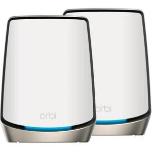 imageNETGEAR Orbi TriBand WiFi 6 Mesh Network System RBK862S  Router  1 Satellite Extender Security Features Up to 6Gbps Up to 5400 sq ft 100 Devices 10 Gig Internet Port Armor Subscription
