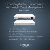 imageNETGEAR 10Port Gigabit Ethernet Smart Managed Pro PoE Switch with Insight Cloud Management GC510PP  with 8 x PoE  195W 2 x 1G SFP DesktopRackmount RenewedCloud  L2 Managed