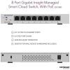 imageNETGEAR 8port PoE Gigabit Ethernet Smart Switch with Insight Cloud Management GC108P  Managed with 8 x PoE  64W Renewed8 Port  8 x PoE 64W