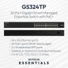 imageNETGEAR S350 Series 26Port Gigabit Ethernet PoE Smart Managed Essentials Switch  24 x 1G PoE  190W 2 x 1G Dedicated SFP  Desktop or Rackmount GS324TPv2