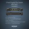 imageNETGEAR 5Port Gigabit Ethernet Unmanaged PoE Switch GS305P  with 4 x PoE  63W Desktop or Wall Mount RenewedPlus