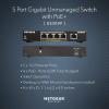 imageNETGEAR 5Port Gigabit Ethernet Unmanaged PoE Switch GS305P  with 4 x PoE  63W Desktop or Wall Mount RenewedUnmanaged