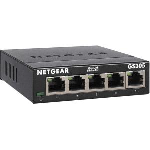 imageNETGEAR GS305 5 Port Gigabit Ethernet Network Switch Ethernet Splitter Hub Desktop Sturdy Metal Fanless Plug and Play5 Port