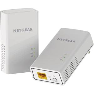 imageNETGEAR Powerline Adapter Kit 1200 Mbps WallPlug 12 Gigabit Ethernet Ports with Passthrough  Extra Outlet PLP1200100PAS1000 Mbps