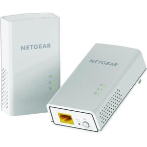 imageNETGEAR Powerline Adapter Kit 1200 Mbps WallPlug 12 Gigabit Ethernet Ports with Passthrough  Extra Outlet PLP1200100PAS1200 Mbps