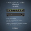 image:imageNETGEAR 8Port Ultra60 PoE MultiGigabit Ethernet Plus Switch MS108EUP  Managed with 4 x PoE and 4 x PoE  230W Desktop or Wall Mount Renewed8 Port  8xPoE 62W
